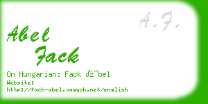 abel fack business card